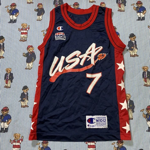 YOUTH VTG Champion Team USA David Robinson #7 Basketball Jersey YOUTH MEDIUM USA Cover