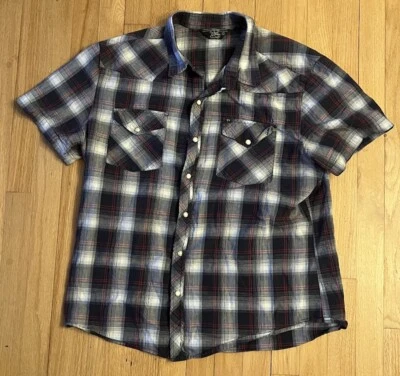 Salt Valley Western Shirt Mens XL Plaid Pearl Snap Cowboy Rodeo Riding - Image 1 of 4