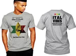 T-shirt reggae Jah Rastafari Haile Selassie Lion of Judah maglietta grigia - Foto 1 di 1