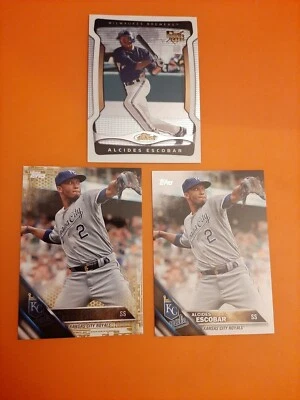 ALCIDES ESCOBAR 3 CARD LOT INCLUDING ROOKIE CARD SEE DESCRIPTION  - Image 1 of 2