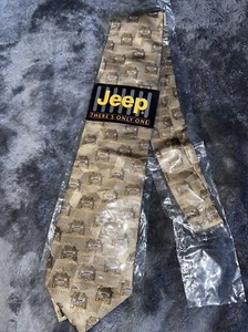 Jeep Cherokee Chrysler Corp. There's Only One Seidenkrawatte rot hellbraun  - Bild 1 von 5