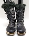 Women's Sorel Black Lace Snow Boots 7