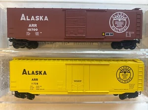 Micro trenes escala N MTL 50’ vagón de caja estándar Alaska ARR 2 paquetes conjunto 10700/11728 - Imagen 1 de 2