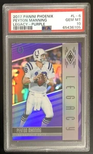 2017 Panini Phoenix Legacy Purple #'d 23/75 Peyton Manning PSA Gem Mint 10 Pop 2 - Foto 1 di 3