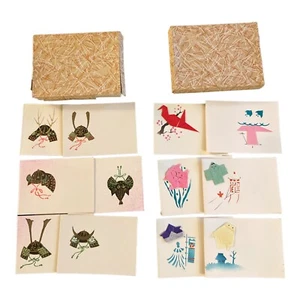 Hand Painted Ink Miniature Painting on Note Card  2 Sets Of 12 - Picture 1 of 2