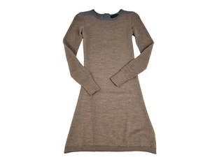 CYNTHIA ROWLEY Merino Wool Women's Brown , Gray 2-Tone Sweater Dress Size XS - Picture 1 of 8