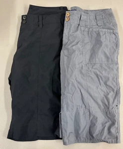 Lot of 2 Patagonia Bermuda Chino Shorts sz 6 Casual Hiking Outdoor Gray Black - Picture 1 of 14