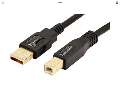 USB 2.0 Printer Type Cable - A-Male to B-Male - 16 Feet (4.8 Meters), Black - Image 1 of 4