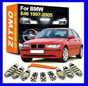 KIT COMPLET LED BLANC Eclairage INTERIEUR EXTERIEUR POUR BMW Série 3 E46 18PCS - Imagen 1 de 4