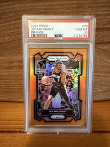 Trail Blazers 2023-24 Panini Prizm #70 Jerami Grant Orange Prizm 09/49 PSA 10 - Imagen 1 de 2
