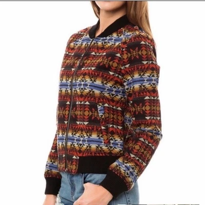 Volcom Aztec Zip Lightweight Woven Jacket Coat Women’s Size Xs X-small - Image 1 of 4