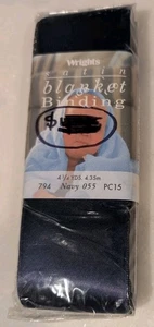 Wrights Legatura per coperta in raso (4 3/4 iarde) - Blu Navy #PC794 055 - Foto 1 di 2