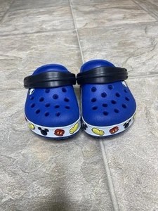 Iconic Comfort Crocs Mickey Mouse TD Boys Shoe Size 5c Blue Preowned - Picture 1 of 7