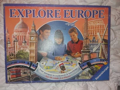 Explore Europe Board Game Ravensburger Vintage 1992  Travel European Cities - Image 1 of 3