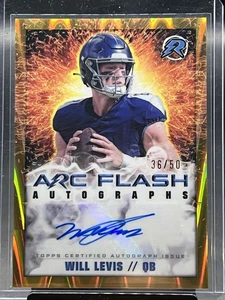2024 Topps Resurgence Football Will Levis Arc Flash Auto Gold Power Surge /50 - Picture 1 of 12
