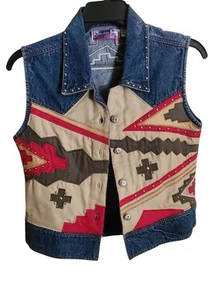 Doreman Burns Cowgirls Jeansweste tragbar Western Art Nieten Gr. M  - Bild 1 von 4