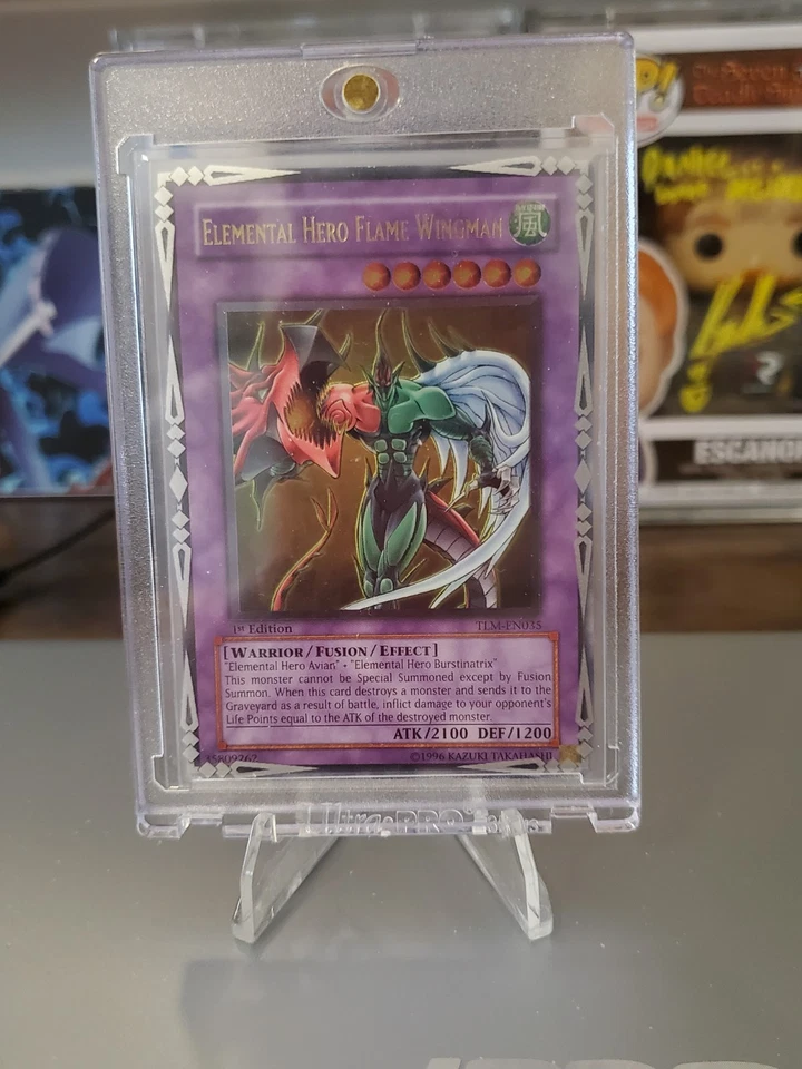 Elemental Hero Flame Wingman Ult 第 1 版 TLM-EN035 近乎完好金色邮票 * 阅读光盘 * — 第 1/4 张图片