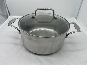 Revere Ware Stainless Steel 5 Qt Stock Pot with Glass Lid Rare - Picture 1 of 6