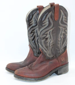 Double H Cowboystiefel Herren Größe 8,5 D Western Arbeit Braun Schwarz Leder - Bild 1 von 12