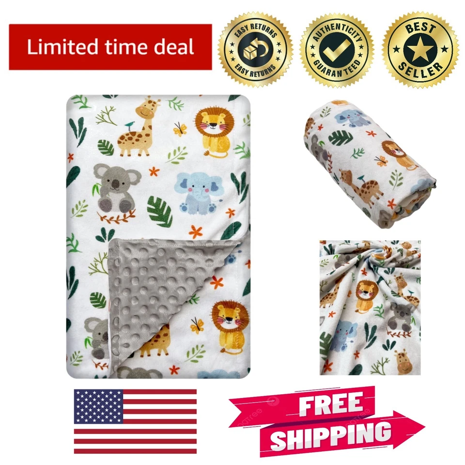 Cozy Minky 婴儿毯 30x40 英寸 - 适合幼儿拥抱和旅行 — 第 1/4 张图片