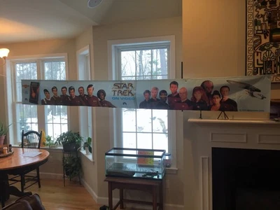 Banner de vinilo promocional de Star Trek (como nuevo - más de 10 pies de largo) Captain Kirk & Picard Foto 1 de 4