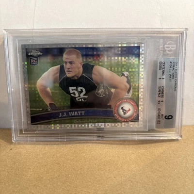 Tarjeta de novato JJ Watt ~ 2011 Topps Chrome X-Fractor Refractor #104 RC ~ BGS 9 como nueva Foto 1 de 4