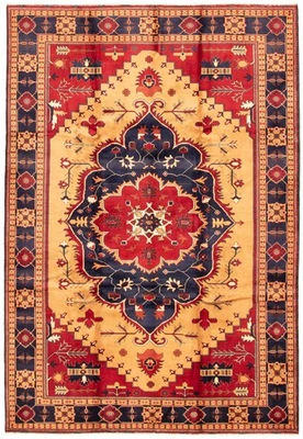 Tapete de área tradicional oriental de lã feito à mão 6'5" x 9'7" - Imagem 1 de 4