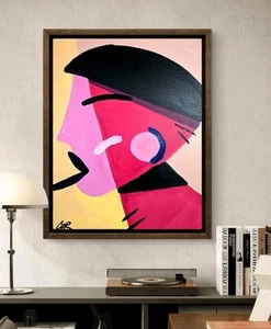 CORBELLIC ORIGINAL PAINTING 14X11 CHIC WOMAN URBAN CITY FASHION DESIGN HOME ART - Picture 1 of 11