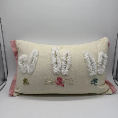 Linda almohada decorativa Pascua, nariz de conejo/conejo cremallera 20x10 Foto 1 de 4