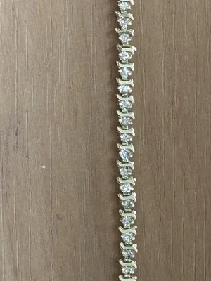 Pulsera tenis diamantes 14k oro amarillo 7,6 gr, diamantes 1,1K, $895,00 Foto 1 de 4