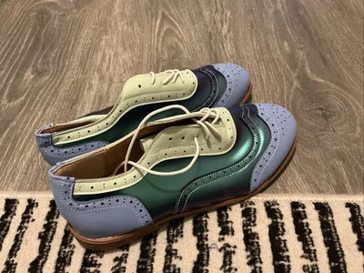 Zapatos para mujer sin marca estilo británico con cordones azules/verdes talla: 43 nuevos sin etiquetas Foto 1 de 4
