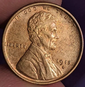1915-S Lincoln Cent AU++ BU Unc. Mostly Red Sharp Surfaces Id19420 - Picture 1 of 9