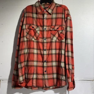 Gioberti Men’s Flannel Shirt Biege Orange Black Plaid Button Front Size XL - Picture 1 of 10