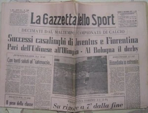 GAZZETTA SPORT LUNEDI' 11/11/1957 FIORENTINA [DC875] - Picture 1 of 1