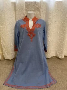 Abito top a tunica GRETCHEN SCOTT blu arancione donna taglia small foderato in perfette condizioni - Foto 1 di 3