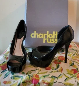 Charlotte Russe Black Patent 5" Heels sz 8 NIB - Picture 1 of 3