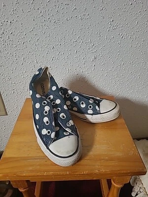 Zapato Converse All Star Para Mujer 6 Para Hombre 4 Unisex Parte Superior Baja Denim Lunares  Foto 1 de 4