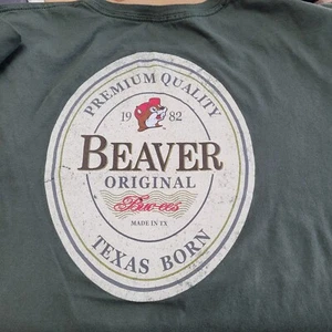 Buc-ee’s T-Shirt Texas Born Olive Green Short Sleeve XL Beaver Original - Imagen 1 de 10