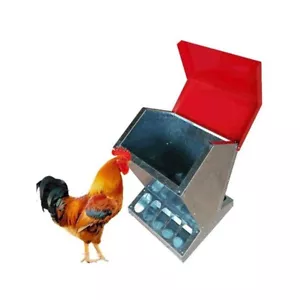 10kg Automatic Chook Chicken Feeder Poultry Auto Trough Galvanised Metal Feeders - Picture 1 of 6