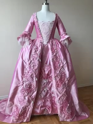 Women's Rococo Marie Antoinette Pink Gown Dress 1700s Royal Court Belle Marie - Image 1 of 4