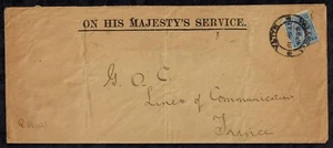 Malta 1919 OHMS Cover w/ VERY RARE COUNTERSIGNED AUTHORIZATION Lower Left Front - Picture 1 of 4