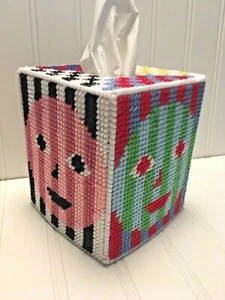 Artful Faces TIssue Cover Multicolor Dusen Inspired Phyllis Square Boutique Size - Picture 1 of 3