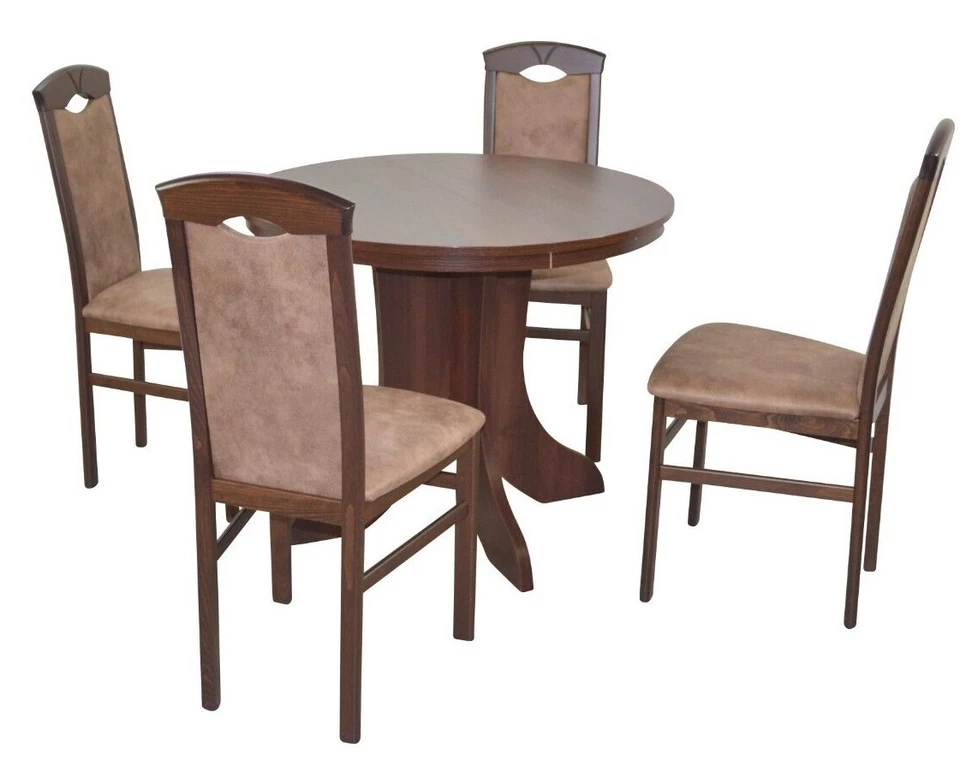 5tlg. Tischgruppe, Esstisch mit Auszugsfunktion, 4Stühle, 1 Esstisch - Bild 1 von 1