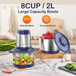 KOIOS 500W Powerful Electric Food Processors Kitchen Chopper Blades Easy Clean - Picture 1 of 9