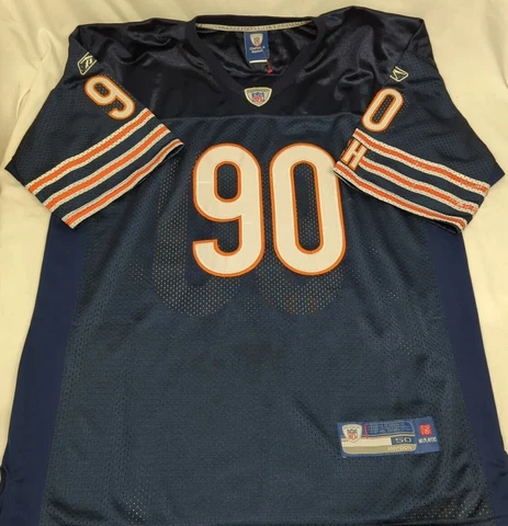Authentic NFL Reebok Julius Peppers Chicago Bears On Field Jersey Size 50 Vtg Cover