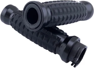 Matte Black Grenade Grips for Harley-Davidson Wide Glide FXWG 1982-1986 - Picture 1 of 1
