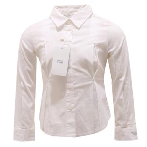 0809T camicia bimba ARMANI JUNIOR bianco manica lunga shirt kid - Picture 1 of 4