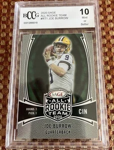 2020 Sage Joe Burrow All Rookie Team Rc Graded BCCG 10 Mint Or Better - Picture 1 of 2