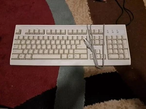 Vintage Mitsumi Keyboard Model KFK-EA4XA PS2 Connector. Missing 1 Foot - Picture 1 of 5