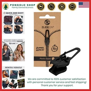 Eco-Friendly Black Zipper Slider - Instant Replacement for Plastic Zippers - Picture 1 of 8